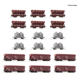   Roco 6600330 Display: Rangierbahnhof/Schüttgut teherkocsi-készlet, 18-részes, DB (E4) (H0)