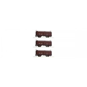   Roco 66178 Eltolható tetejű teherkocsi-készlet, 3-részes Tms, ÖBB (E4-5) (H0)