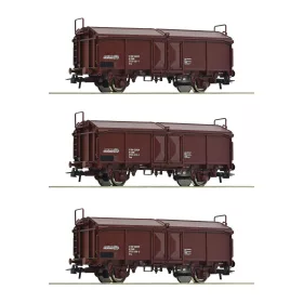   Roco 66178 Eltolható tetejű teherkocsi-készlet, 3-részes Tms, ÖBB (E4-5) (H0)