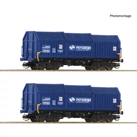   Roco 6680008 Teleszkóptetős négytengelyes teherkocsi-pár, Shimmns, PKP Cargo (E6) (TT)