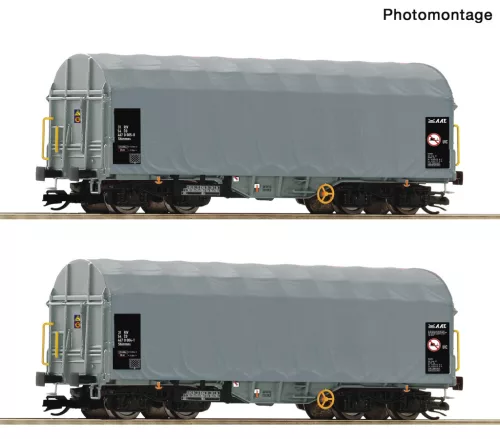 Roco 6680025 Ponyvás négytengelyes teherkocsi-pár, Shimmns, CD Cargo (E6) (TT)
