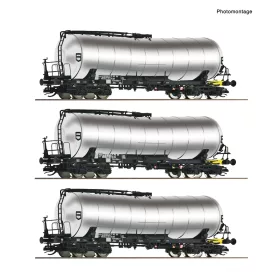   Roco 6680032 Tartálykocsi-készlet fékállással, 3-részes négytengelyes ZZhs, DR (E4) (TT)