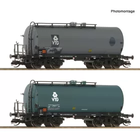   Roco 6680037 Tartálykocsi-pár fékállással, négytengelyes VTG, DB (E4) (TT)
