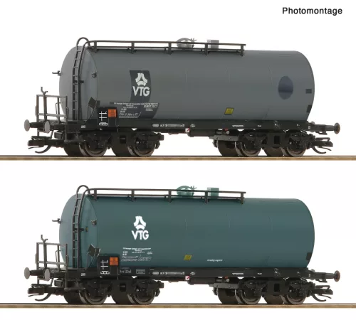 Roco 6680037 Tartálykocsi-pár fékállással, négytengelyes VTG, DB (E4) (TT)