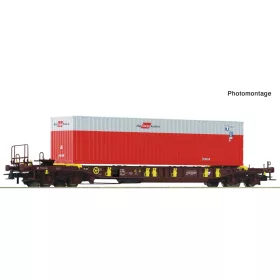   Roco 67598 Konténerszállító négytengelyes zsebeskocsi, T3 Sdgmns, ÖBB (E6) (H0)