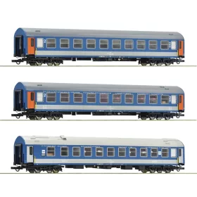   Roco 74188 Személykocsi-készlet, 3-részes négytengelyes Y-sorozat, 374/375 Vindobona/Hungária, MÁV (E4-5) (H0)