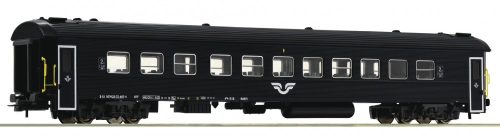 Roco 74516 Személykocsi, négytengelyes 2. osztály, fekete, SJ (E6) (H0)