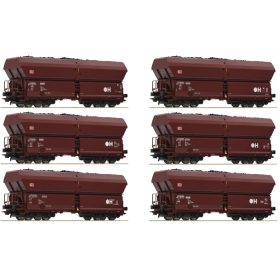 Roco 75894 Önürítős négytengelyes teherkocsi-készlet, 6x2-részes display, DB-AG (E5-6) (
