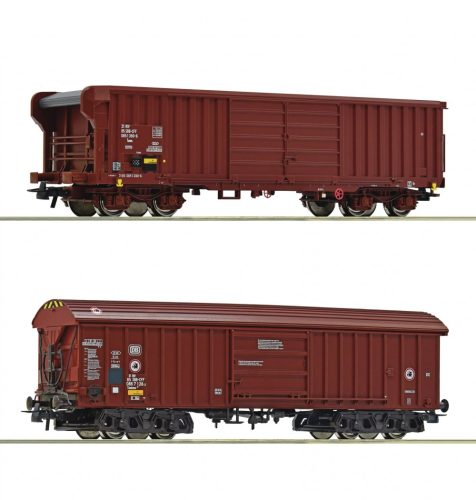 Roco 76020 Teherkocsi-pár, négytengelyes billenő és rolótetős teherkocsi, DB/SBB (E4-5) (