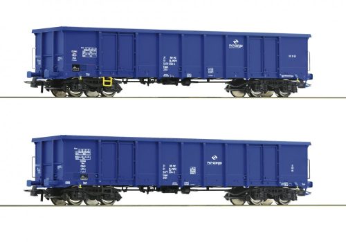 Roco 76044 Nyitott négytengelyes teherkocsi-pár, Eanos, PKP Cargo (E6) (H0)