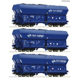 Roco 76046 Önürítős négytengelyes teherkocsi-készlet, 3-részes Falns, PKP Cargo (E6) (H0