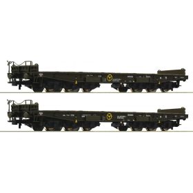 Roco 76074 Rakoncás hattengelyes teherkocsi-pár, Salmms, Bundeswehr/DB-AG (E6) (H0)