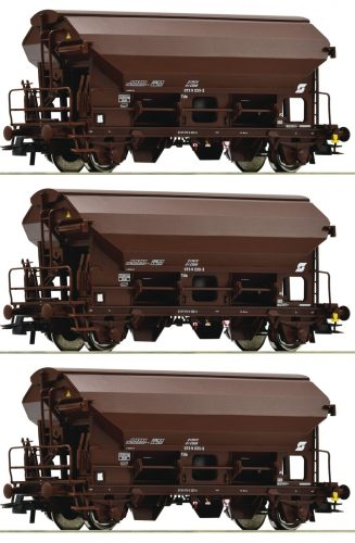 Roco 76180 Önürítős billenthető tetejű teherkocsi-készlet, 3-részes Tds, ÖBB (E5) (H0)
