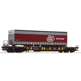 Roco 76227 Konténerszállító négytengelyes teherkocsi, Sdgmns 33, T3, AAE+Arcese (E6) (H0)