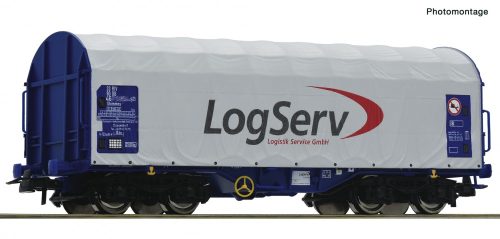 Roco 76451 Ponyvás négytengelyes teherkocsi, Shimmns, Logserv - Logistik Service GmbH (E6) (H