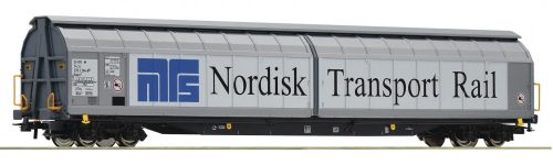 Roco 76486 Eltolható oldalfalú négytengelyes teherkocsi, Habbins, Nordisk Transport Rail (E6