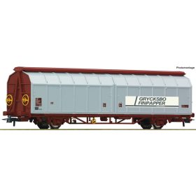   Roco 76665 Eltolható oldalfalú teherkocsi, Hbikks, Grycksbo Finpaper, SJ (E4-5) (H0)
