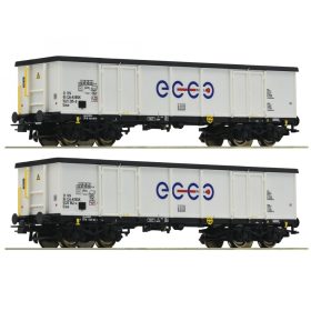   Roco 76731 Nyitott négytengelyes teherkocsi-pár, Eaos, ECCO Rail (E6) (H0)