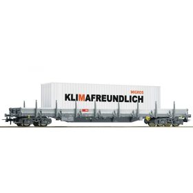   Roco 76991 Rakoncás négytengelyes teherkocsi, 40 lábas Migros konténerrel, SBB (E6) (H0)
