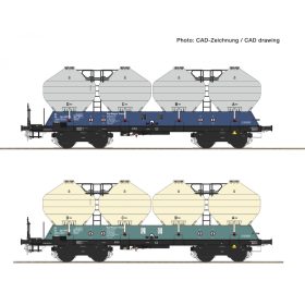   Roco 77003 Poranyagszállító teherkocsi-pár, négytengelyes Uacs, ZSSK (E6) (H0)