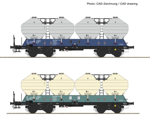 Roco 77003 Poranyagszállító teherkocsi-pár, négytengelyes Uacs, ZSSK (E6) (H0)