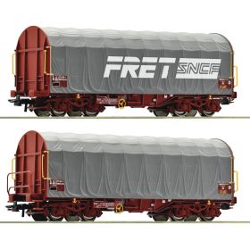   Roco 77025 Ponyvás négytengelyes teherkocsi-pár, Shimms-u, SNCF (E4) (H0)