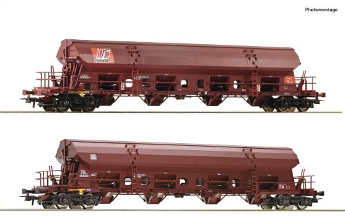Roco 77036 Önürítős billenőtetős négytengelyes teherkocsi-pár, Tadgs, DB (E6) (H0)