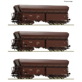   Roco 77037 Önürítős négytengelyes teherkocsi-készlet, 3-részes Fals, PKP Cargo (E6) (H0)