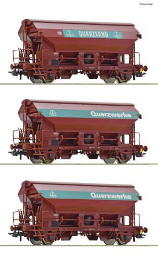 Roco 77052 Billenőtetős önürítős teherkocsi-készlet, 3-részes Tds, Quarzwerke, DB (E4) (H0)