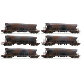   Roco 77915 Display: Önürítős négytengelyes teherkocsi készlet, 12 db, Facs, DR (E4) (H0)