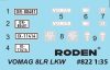 Roden 822 Vomag 8 LR LKW WWII German Heavy Truck (1/35)