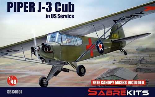 SBK4001 Piper J-3 Cub „In US Service“ repülőgép makett 1/48