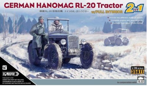 Sabre Model 35A11 German Hanomag RL-20 Tractor w/full interior 2 in 1 1/35 makett