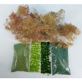   Silhouette 200-98 Természetes kreatív lombos fa és bokor, világoszöld/sötétzöld (6-8 db) (Z/N/TT/H0/0/1)