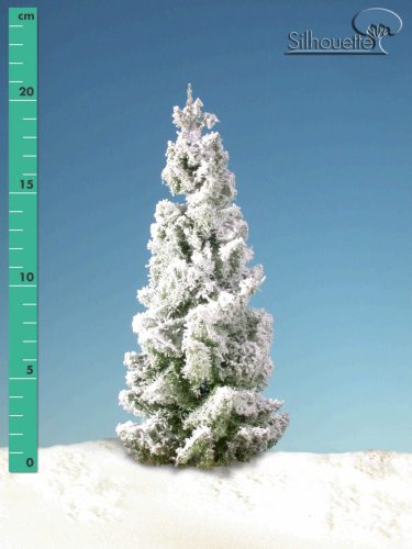 Silhouette_273-29 Fichte mit Schnee/Green spruce with snow ,Winter/ winter (1)(15-20cm)