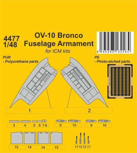 Special Hobby 129-4477 OV-10 Bronco Fuselage Armament 1/48 / for ICM kit - Feljavító készlet