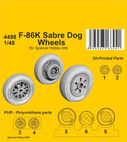 Special Hobby 129-4498 F-86K Sabre Dog Wheels 1/48 - Feljavító készlet