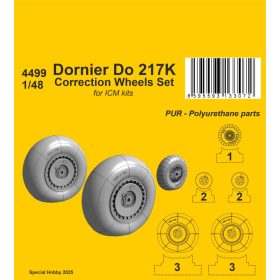   Special Hobby 129-4499 Dornier Do 217 Wheels Correction Set 1/48 / for ICM kits - Feljavító készlet