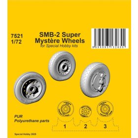   Special Hobby 129-7521 SMB-2 Super Mystère Wheels 1/72 / for Special Hobby kits - Feljavító készlet