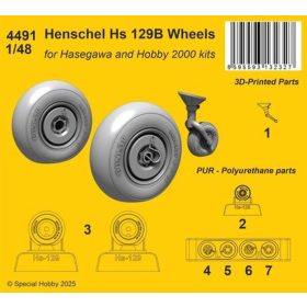   Special Hobby 4491 Henschel Hs 129B Wheels for Hasegawa and Hobby 2000 kits (1/48) feljavító készlet