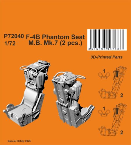Special Hobby P72040 F-4B Phantom Seat - M.B. Mk.7 (2 pcs.) (1/72) feljavító készlet