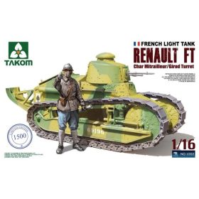   TAKOM 1002 French Light Tank Renault FT Char Mitrailleur/Girod Turret 1/16 harckocsi makett
