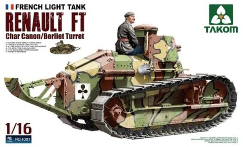 TAKOM 1003 French Light Tank Renault FT Char Canon/Berliet Turret 1/16 harckocsi makett