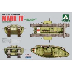 TAKOM 2008 WWI Heavy Battle Tank Mark IV Male 1/35 makett