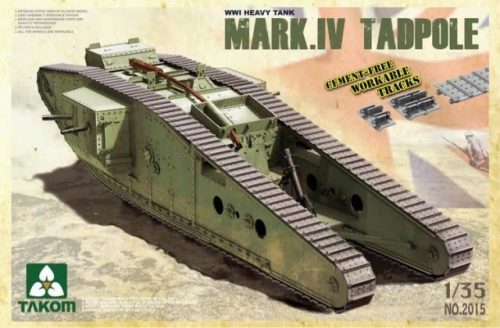 TAKOM 2015 WWI Heavy Battle Tank Mark IV Male Tadpole w/Rear mortar 1/35 harckocsi makett