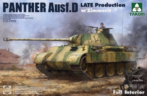 TAKOM 2104 WWII German Tank Sd.Kfz.171 Panther Ausf.D Late production w/ Zimmerit/ full interio