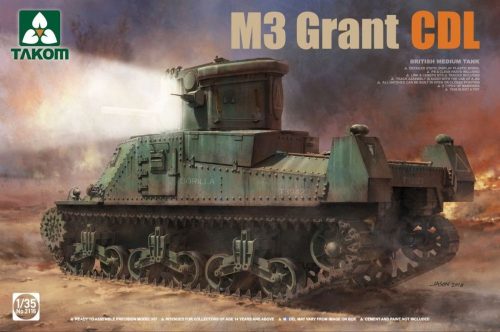 TAKOM 2116 British Medium Tank M3 GRANT CDL 1/35 harckocsi makett