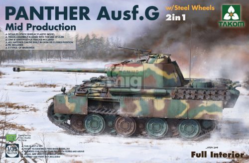 TAKOM 2120 WWII German Medium Tank Panther Ausf.G Mid production w/ Steel Wheels 2 in 1 1/35 ha