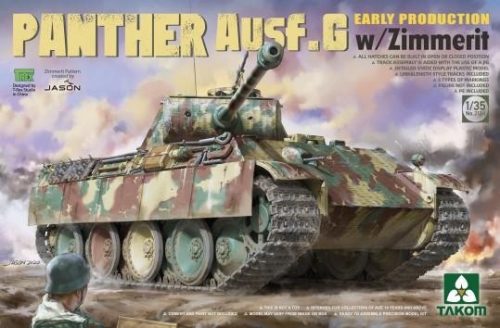 TAKOM 2134 Panther Ausf G Early Production Tank w/Zimmerit 1/35 harckocsi makett