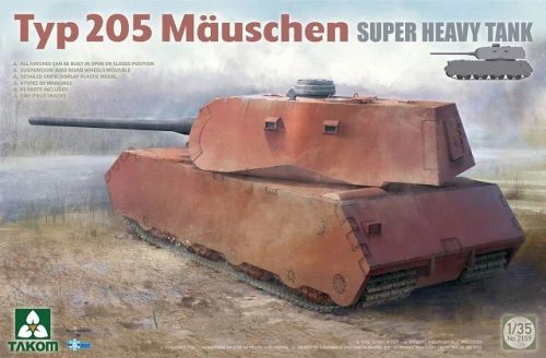 TAKOM 2159 German Typ 205 Mäuschen Super Heavy Tank 1/35 harckocsi makett